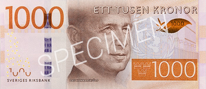 1000 swedish krona banknote obverse