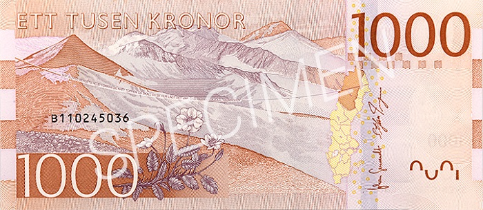 1000 swedish krona banknote reverse