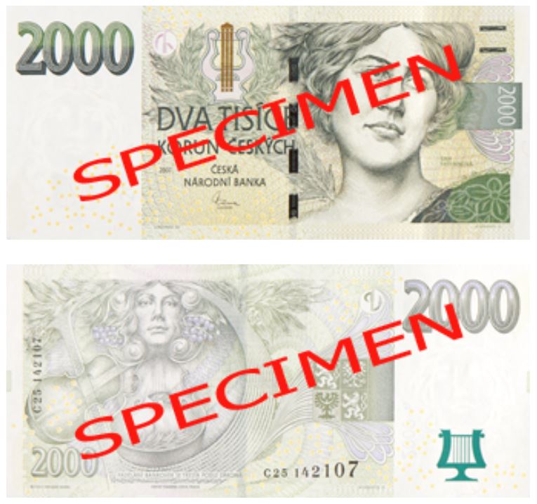 2 000 czech koruna banknote