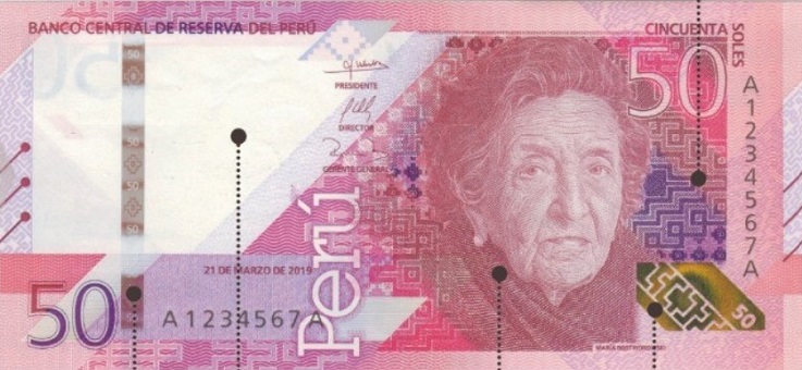 50 Peruvian Nuevo sol banknote obverse