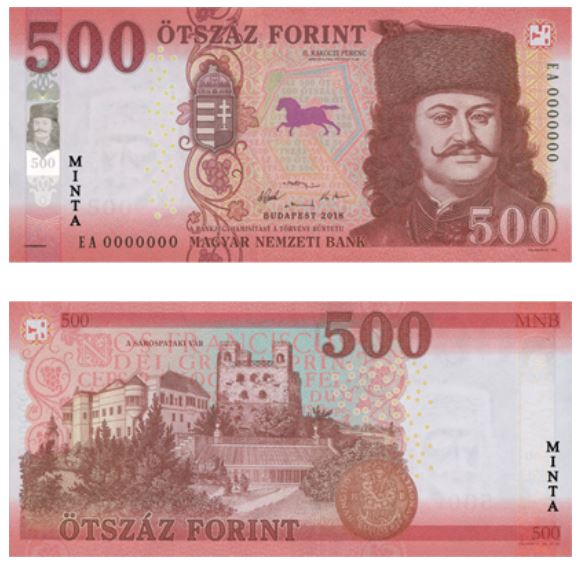 500 Hungarian Forints banknote (500 Ft 500 HUF)