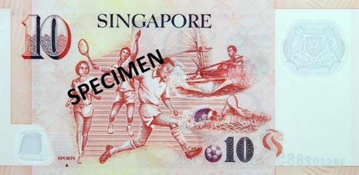 Billet de 10 dollars de Singapour verso 10 SGD
