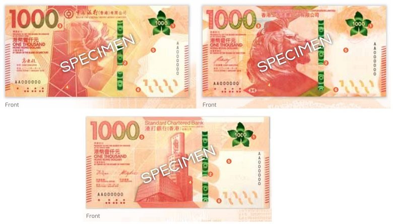 Billet de 100 dollars de hong kong 2018 Series recto