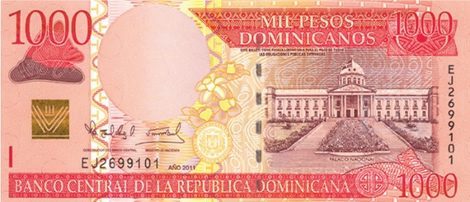 Billet de 1000 pesos dominicains recto
