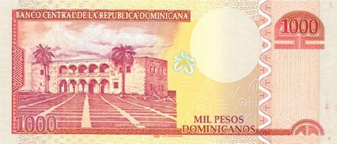 Billet de 1000 pesos dominicains verso