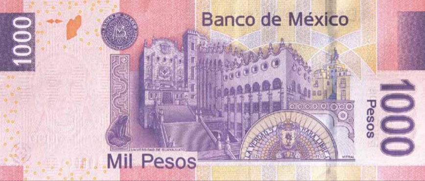 Billet de 1000 pesos mexicains 1000 MXN verso