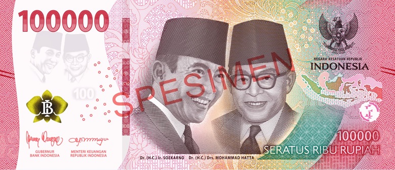 Billet de 100000 roupies indonésiennes Série de 2022 Recto