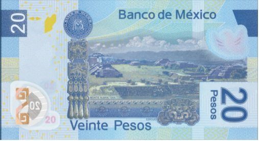 Billet de 20 pesos mexicains 20 MXN (verso)
