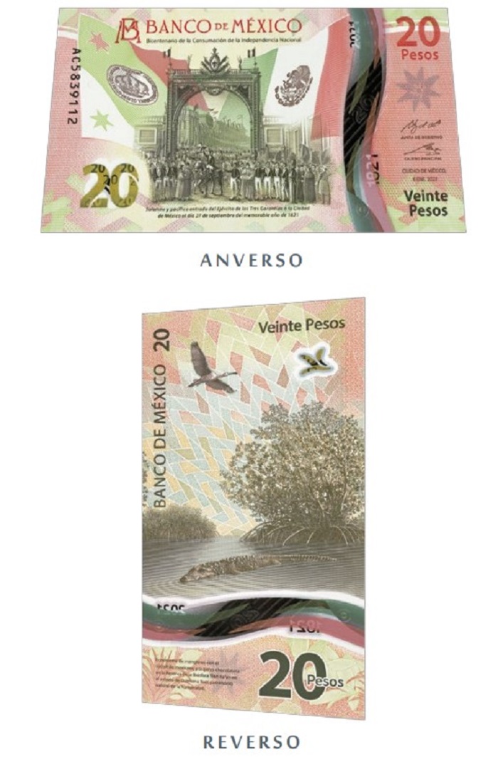Billet de 20 pesos mexicains (à partir de septembre 2021)