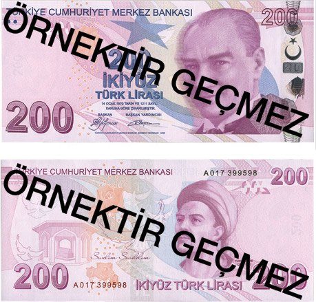 Billet de 200 lires turques (200 TRY)