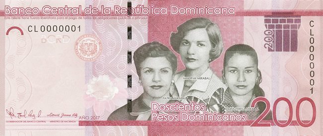 Billet de 200 pesos dominicains recto