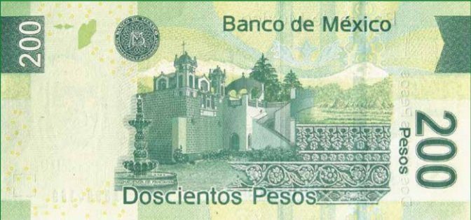 Billet de 200 pesos mexicains 200 MXN verso