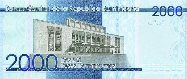 Billet de 2000 pesos dominicains verso