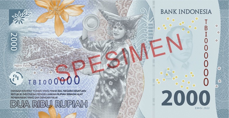 Billet de 2000 roupies indonésiennes Série de 2022 Verso