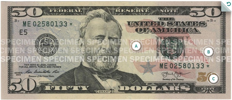 Billet de 50 $ (50 USD) Ulysses Grant