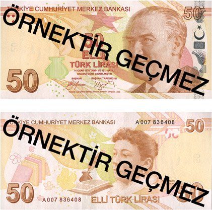 Billet de 50 lires turques (50 TRY)