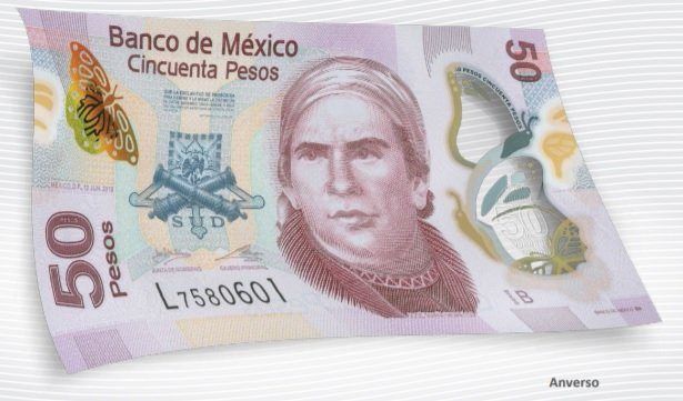 Billet de 50 pesos mexicains 50 MXN recto