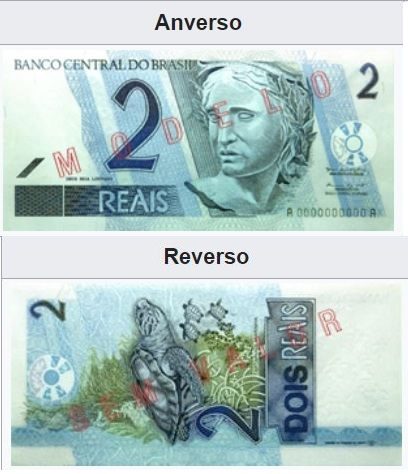 Billet de deux reais brésiliens (cédula 2 reais)