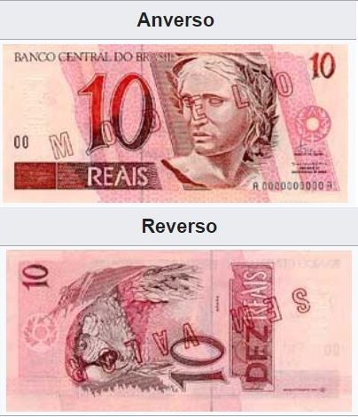 Billet de dix reais brésiliens (cédula 10 reais)