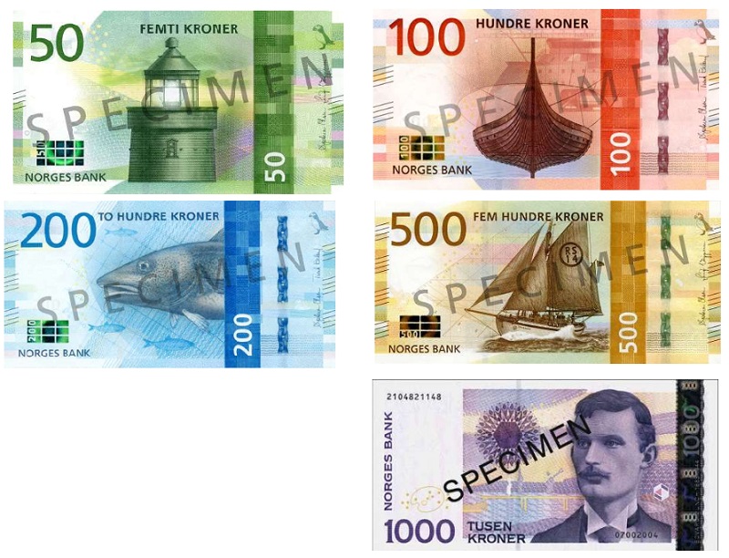Billetes de coronas noruegas