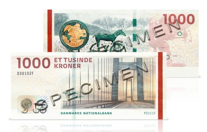 1000 Danish kroner banknote